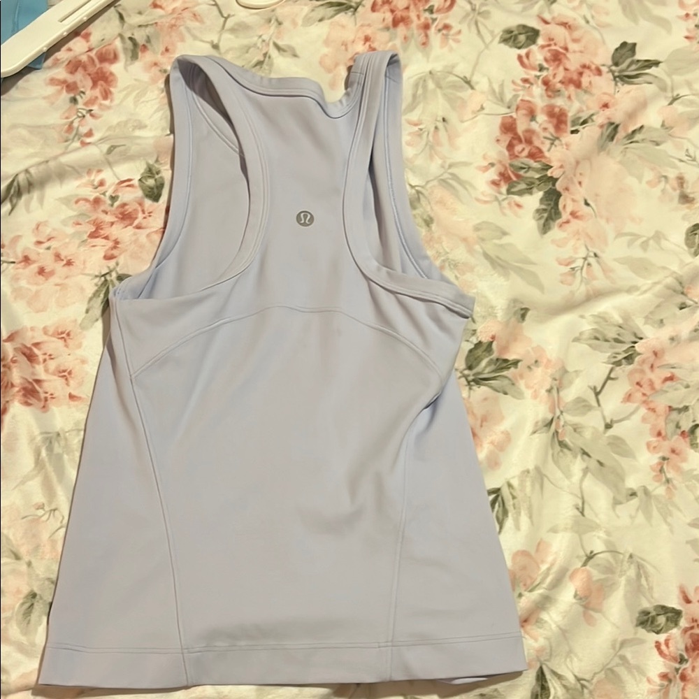 Lululemon Athletica Silver Sleeveless Fitted Tank Top